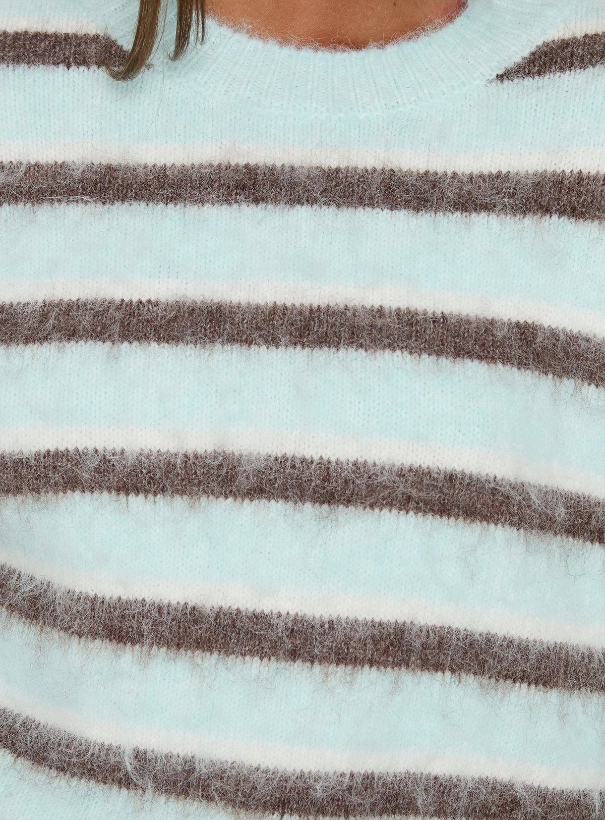 Zionie Knit Jumper Aqua / Brown Stripe