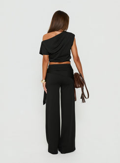 Hadlia Tie Waist Trousers Black