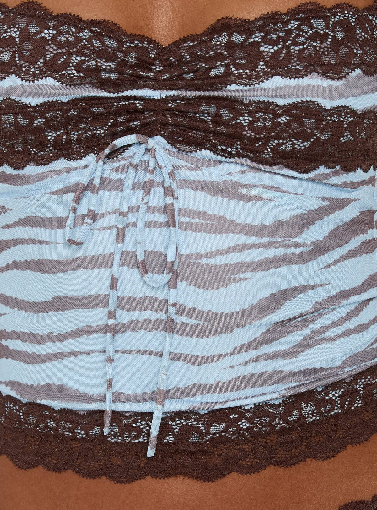 Corvellah Lace Detail Cami Top Blue Zebra