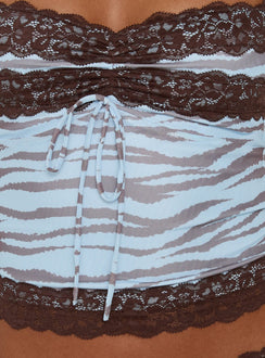Corvellah Lace Detail Cami Top Blue Zebra