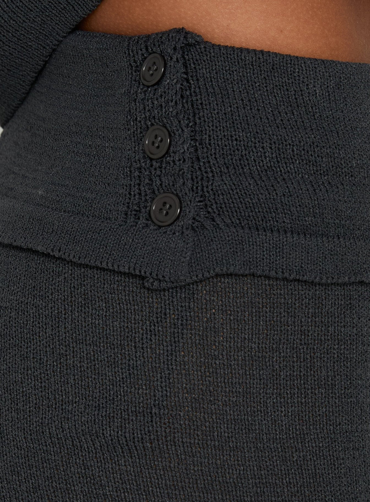 Elsari Foldover Knit Micro Shorts Charcoal