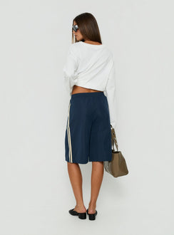 Boe Longline Track Shorts Navy / Yellow