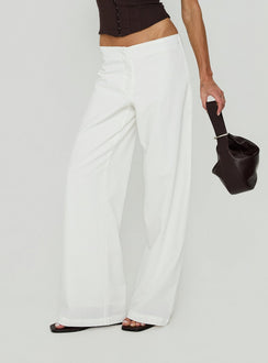 Agazia No Waist Low Rise Straight Pants Weiß
