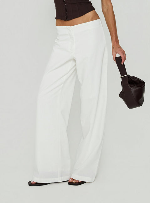 Agazia No Waist Low Rise Straight Pants Weiß