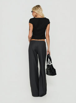 Agazia No Waist Low Rise Straight Trousers Grey