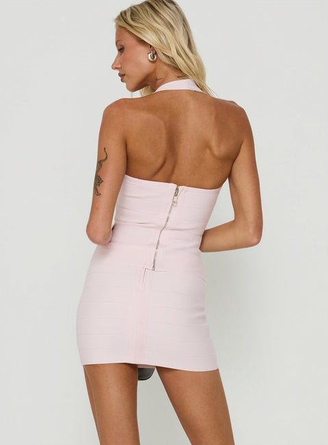 Sefina Bandage Halter Neck Top Pink