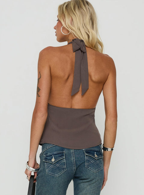 Infinity And Beyond Pailletten-Neckholder-Oberteil Braun