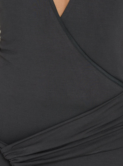 So Major Draped A-Line Maxi Dress Slate