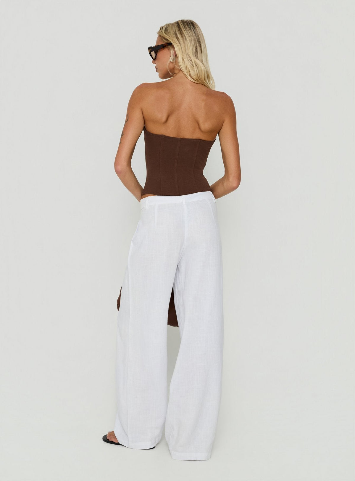 Syrena Tailored Wide Leg Pant White