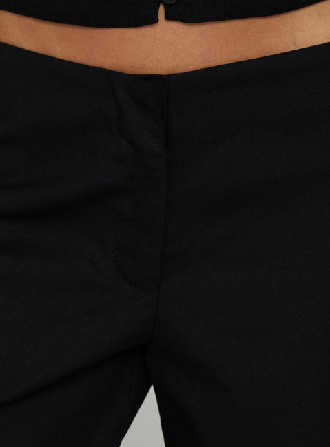 Agazia No Waist Low Rise Straight Pants Black