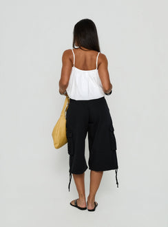 Hudsen Longline Cargo-Shorts in verwaschenem Schwarz