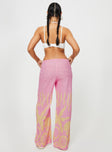 Princess Polly high-rise  Sollene Pants Pink/yellow