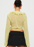 She's Mine Frill Wrap Top Yellow