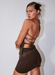 Karley Low Waist Mini Skirt Chocolate