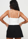 back view of model wearing Princess Polly Verbena Bodysuit White Sleeveless 