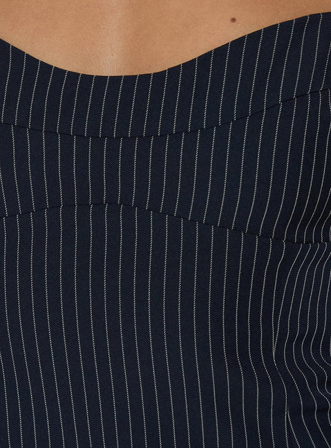 Laeyla Tailored Cami Top Navy Pinstripe