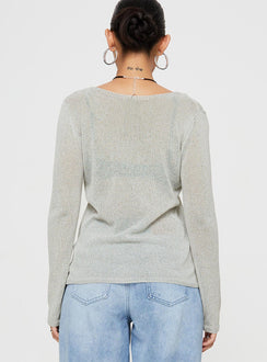 product Princess Polly Full Sleeves High Neck  Fazzio Long Sleeve Top Silver