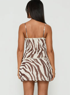 Starsigns Lace V Neck Mini Dress Zebra
