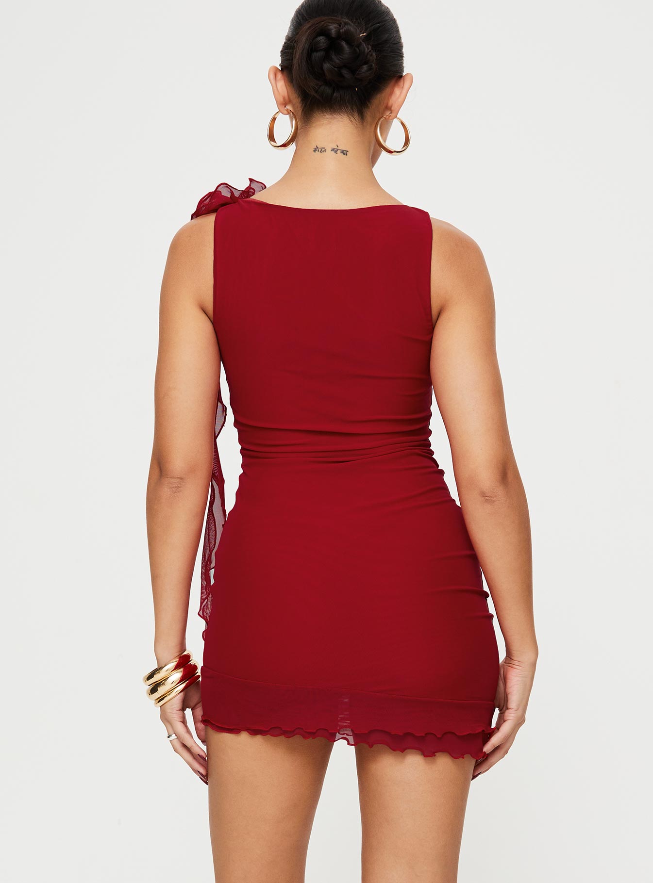 product Princess Polly Asymmetric Neckline  Lorello Mini Dress Red