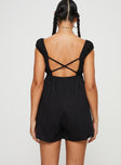 Romper Cap sleeve, scooped neckline, elasticated cross back straps