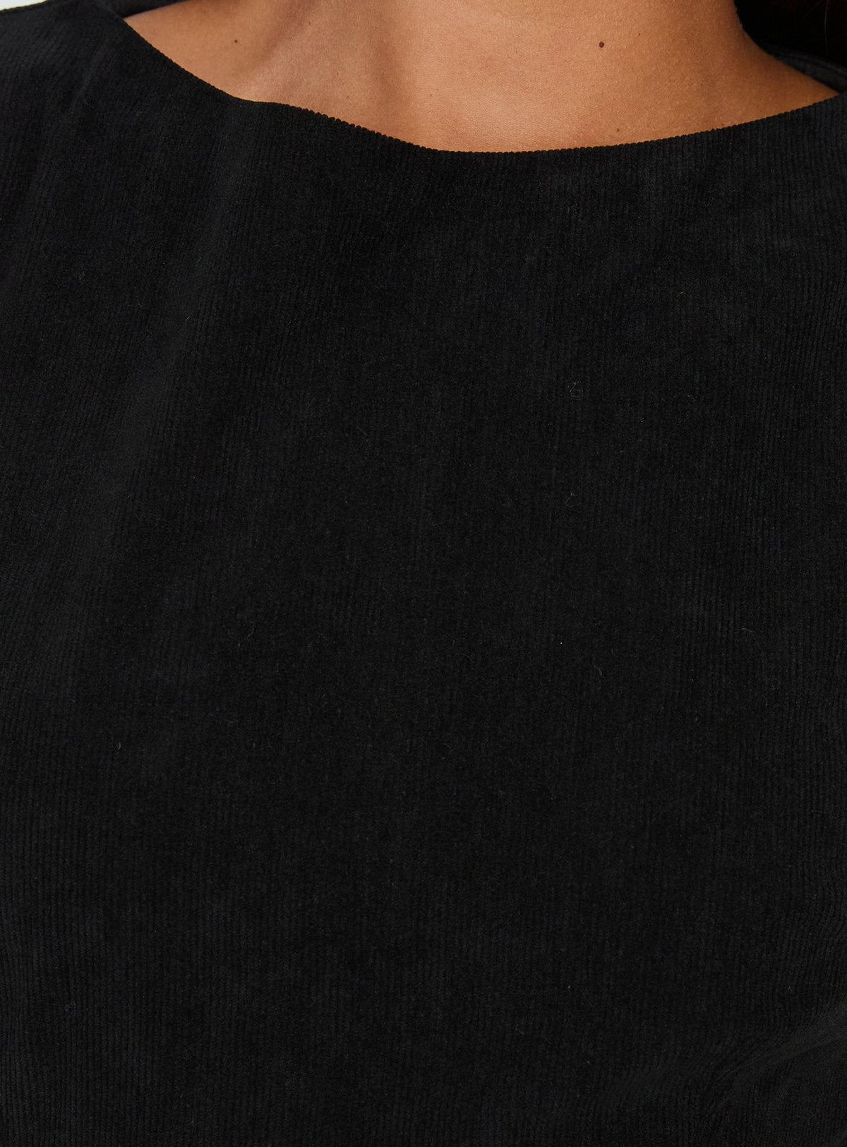 Alfalfa Cord Mini-Kleid Schwarz