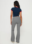 back view of model wearing Princess Polly Ramirez Flared Pants Grey High Waisted Pants 