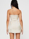 product Princess Polly Square Neck Square Neck  Ramie Strapless Mini Dress Champagne