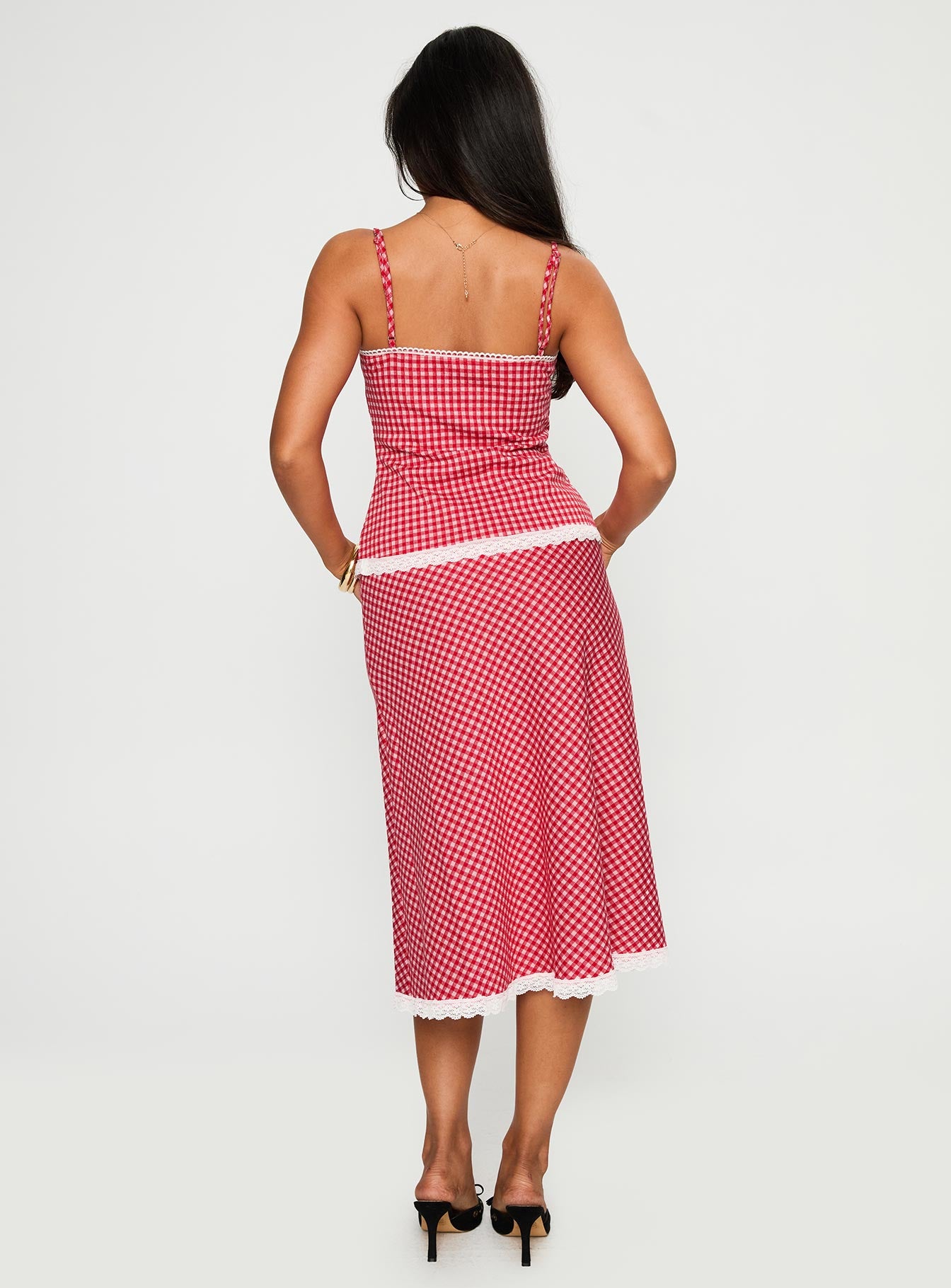 Love In London Set Red Check