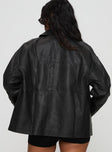 Napoleon Faux Leather Jacket Black