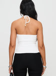 Baseline Halter Rib Top White