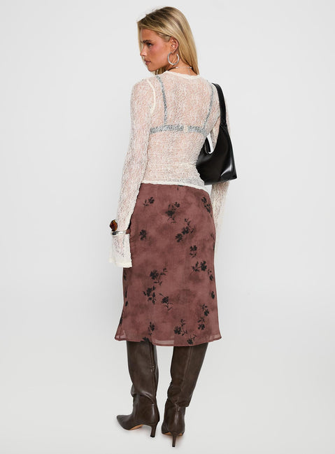 back view of model wearing Princess Polly Moses Midi Skirt Multi Midi Skirts 