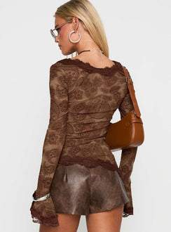 Jasette Sheer Long Sleeve Top Multi Floral