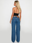 On Sunset Mid Rise Straight Leg Jeans Dark Wash