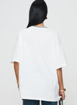 back view of model wearing Princess Polly 92 Charm Top White Half Sleeves V-Neck 