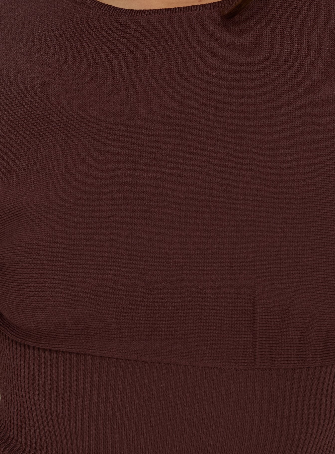Bowwie Cinched Short Sleeve Knit Top Chocolate