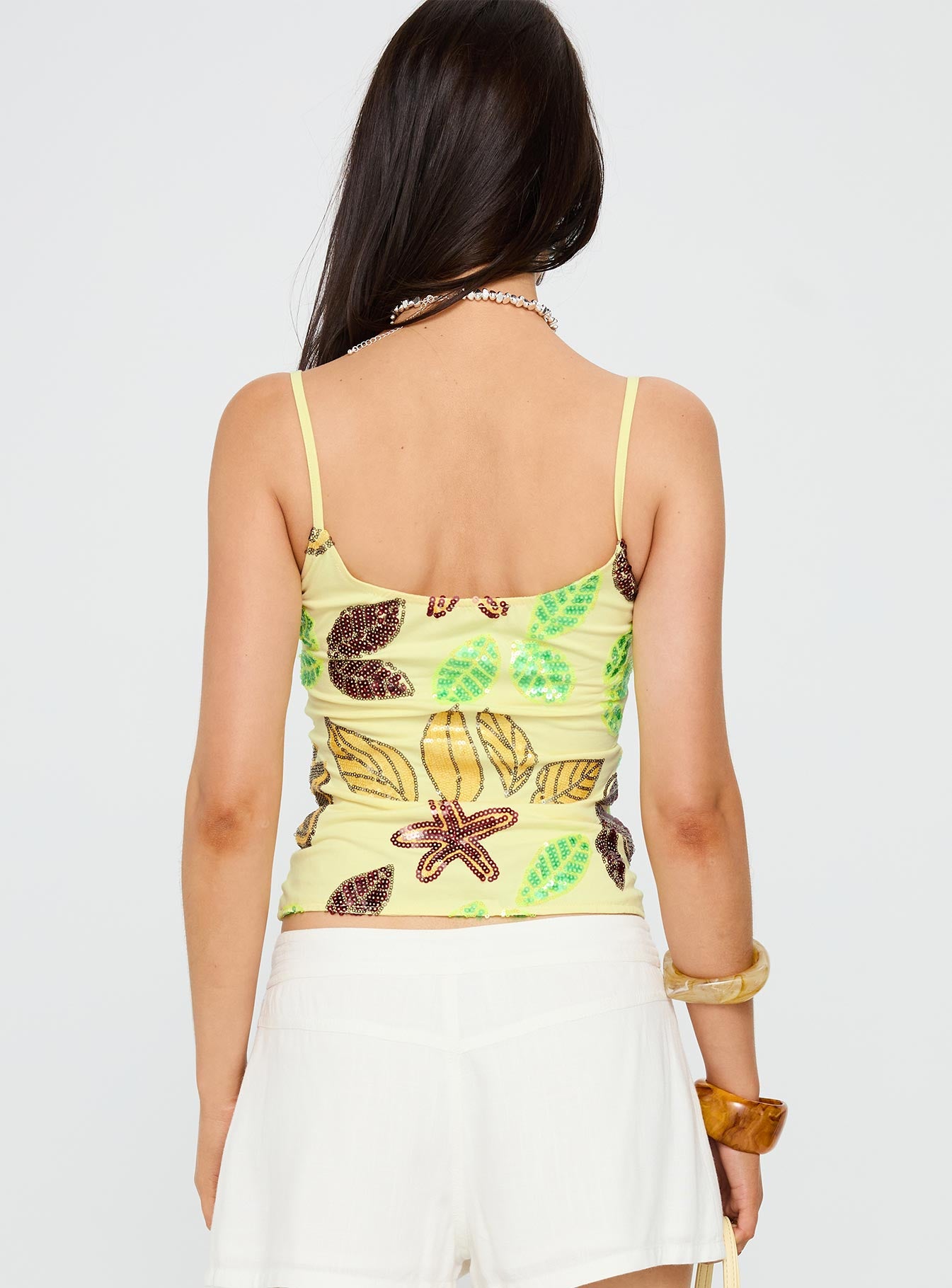 Lunavia Sequin Cami Top Lemon