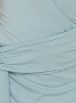 Apola Halter Plunge Mini Dress Blue