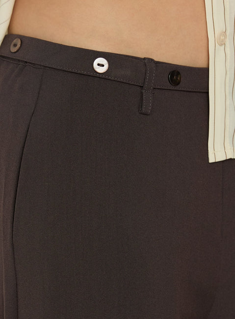 Mericana Low Rise Wide Leg Pants Brown