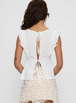 Luannah Babydoll Top White