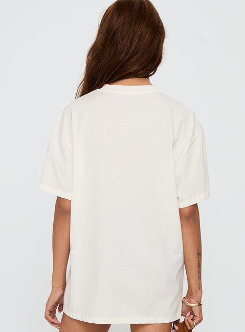 Unwind In Peace Oversized Tee White