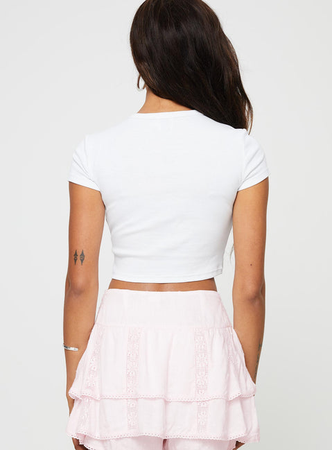 product Princess Polly Short Sleeves Crew Neck  Drummers Baby Tee White