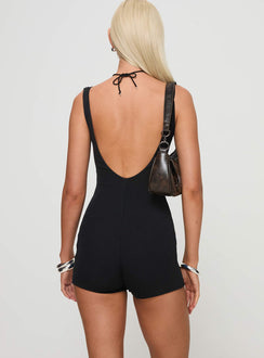 Romper Ribbed material, slim fit, fixed straps, scooped low back Good stretch, fully lined