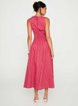 Lilienne Cotton Poplin Maxi Dress Red Stripe