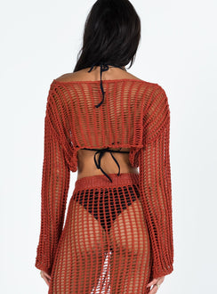 Florence Sweater Sienna Red Princess Polly  Cropped 