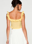 Isadoria Frill Top Yellow