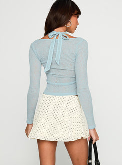 back view of model wearing Princess Polly Sonsie Mini Skirt Cream Mini Skirts 