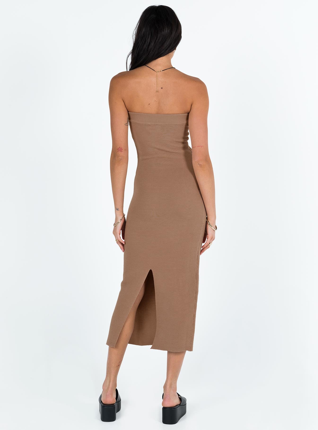 product Princess Polly High Neck  Vista Strapless Midi Dress Brown