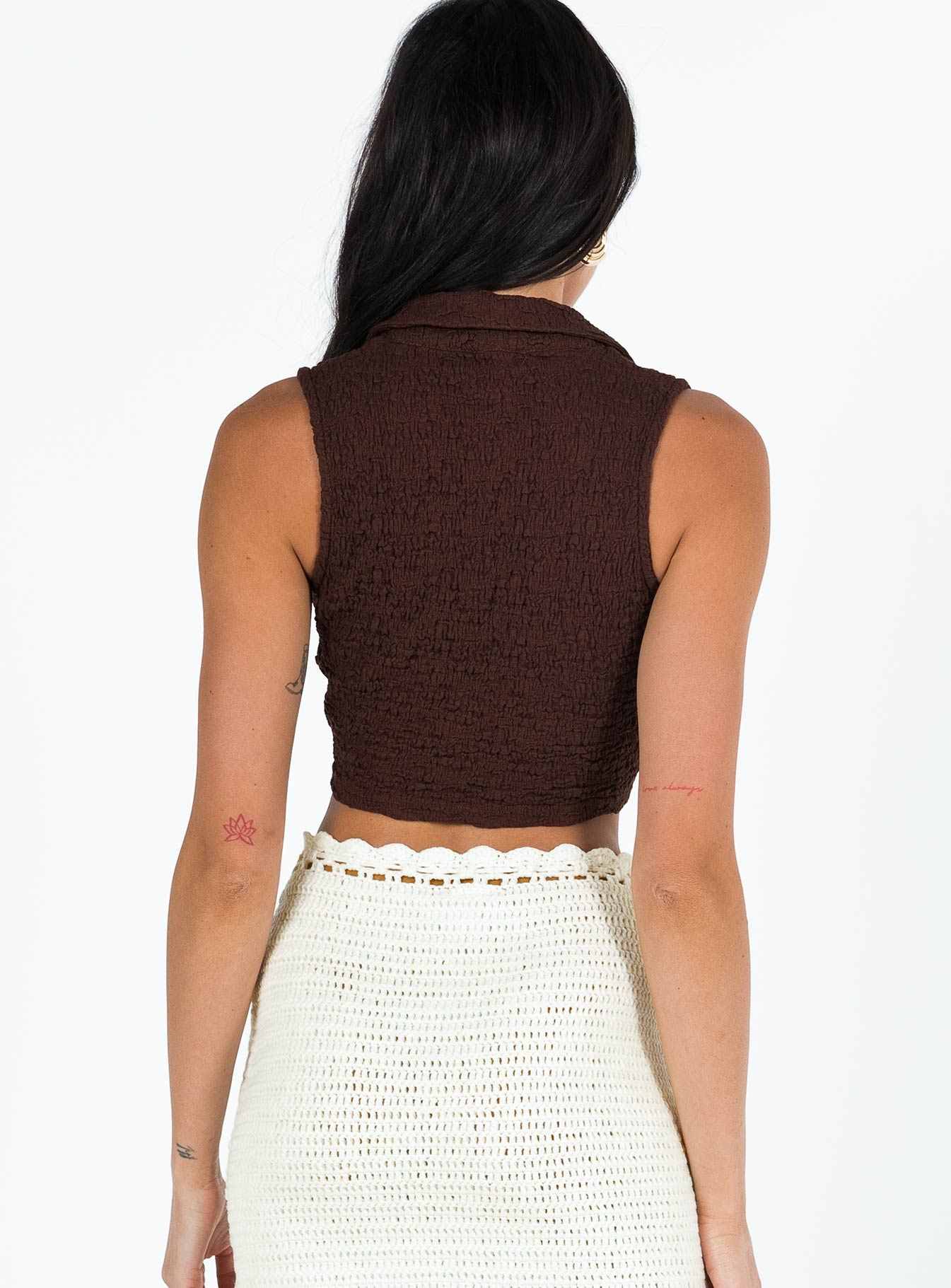 product Princess Polly Sleeveless Asymmetric Neckline  Hutington Top Brown