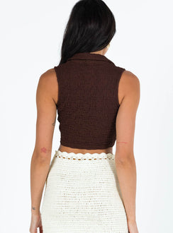 product Princess Polly Sleeveless Asymmetric Neckline  Hutington Top Brown