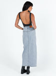 Batkins Maxi Skirt Light Wash Denim Princess Polly  Midi 